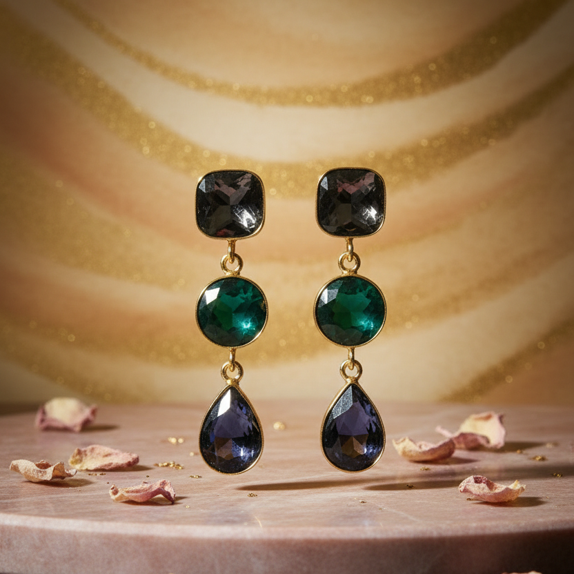 Emerald Earrings - Dusty Rose Product 2