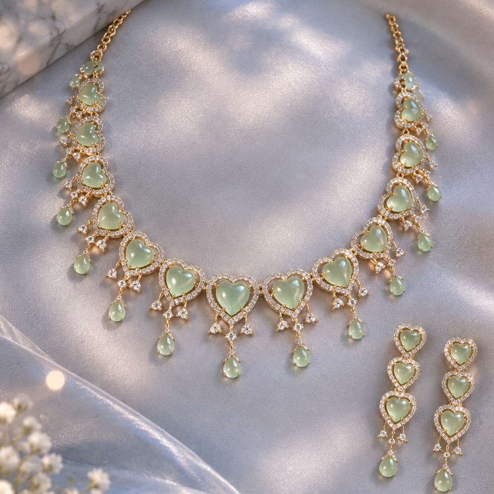 Light nighttime jewelry flat-lay