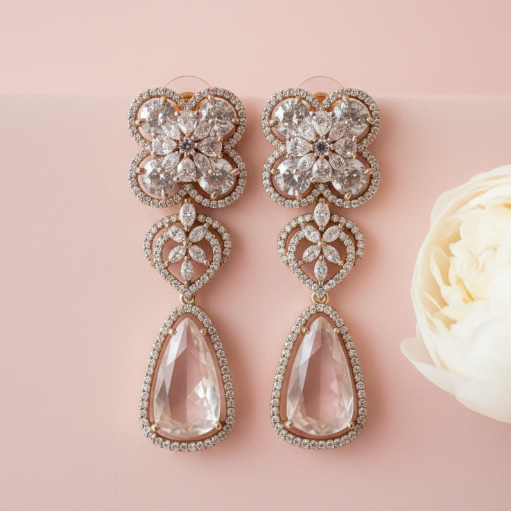 Rose Quartz Earrings - Blush Light
