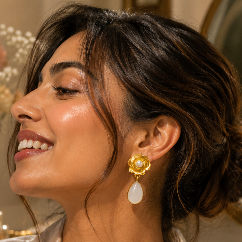 Saraiya rose pearl drops