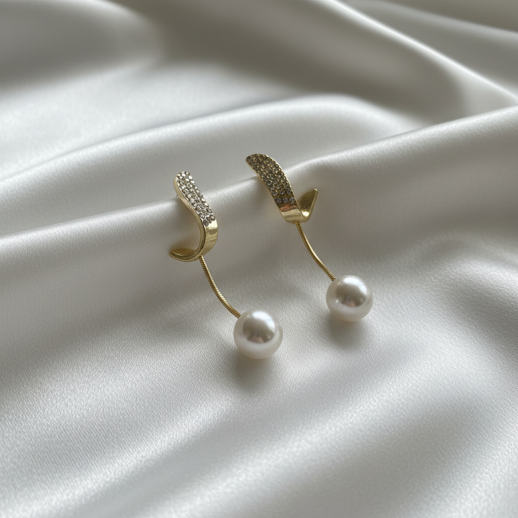 Twisty pearl danglers