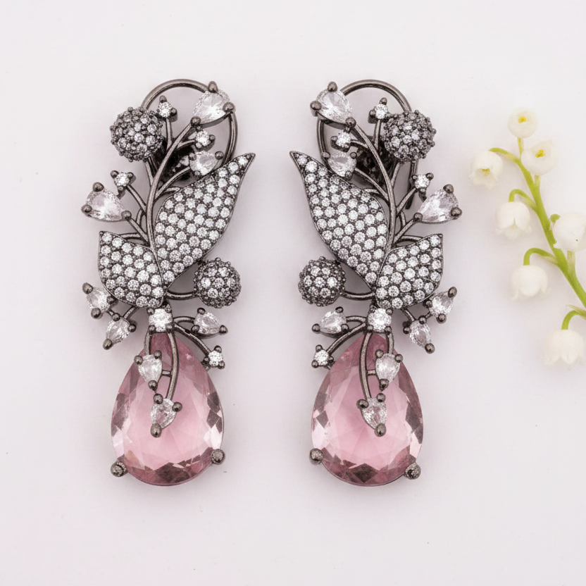 Botanical Pink Earrings - Blush Light