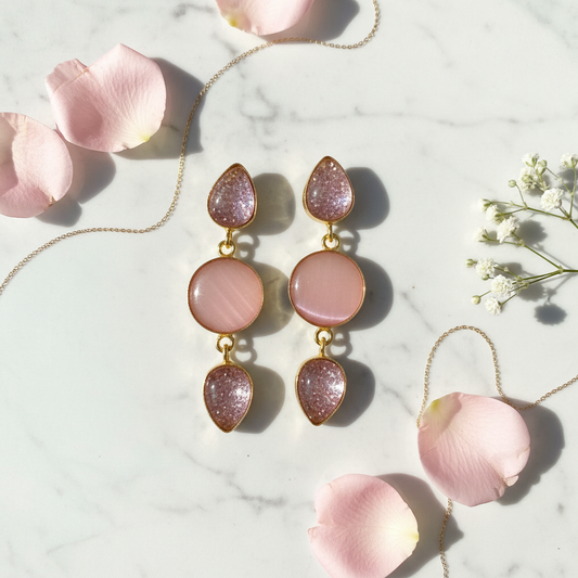 Flat Lay Pink Earrings