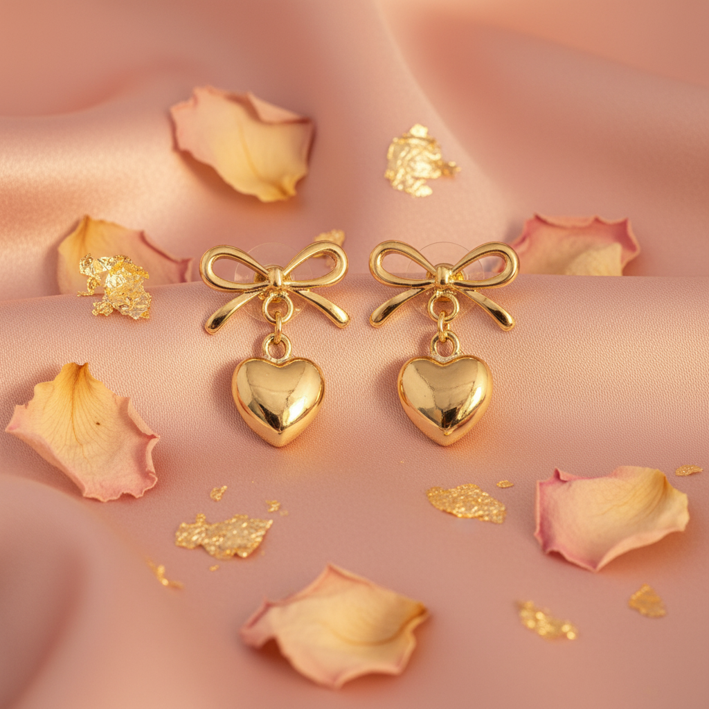 Gold Bow Heart - Product 1
