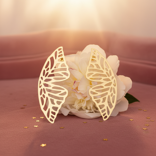 Gold Filigree Butterfly Wing Earrings – Dusty Rose Velvet
