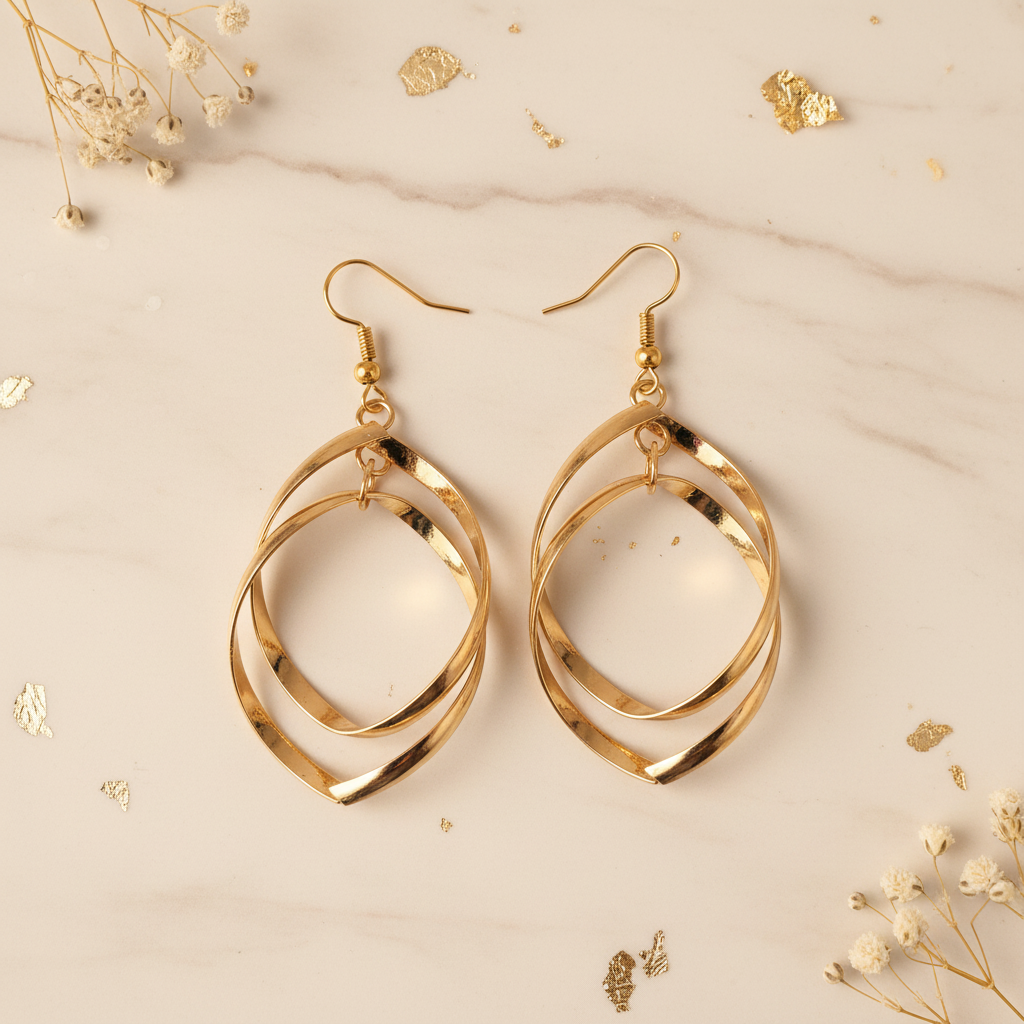 Gold Twisted Hoops - Product 1