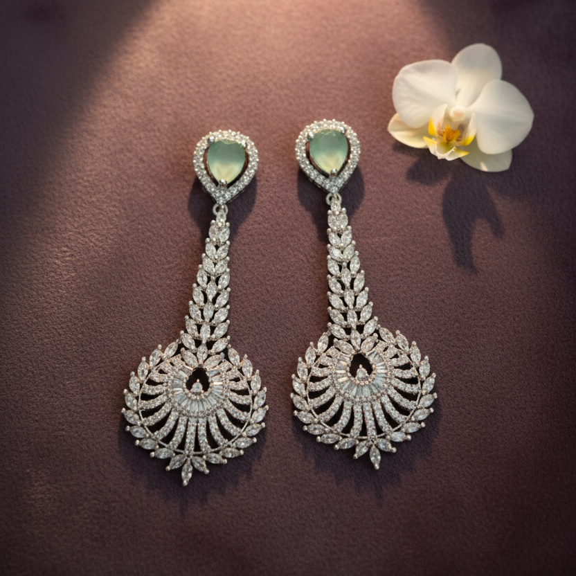 Mint Diamond Earrings - Mauve Dark