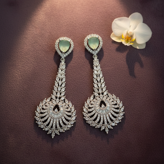Mint Diamond Earrings - Mauve Dark