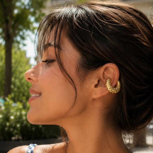 Model Shot - Bumpy Textured Ear Cuff