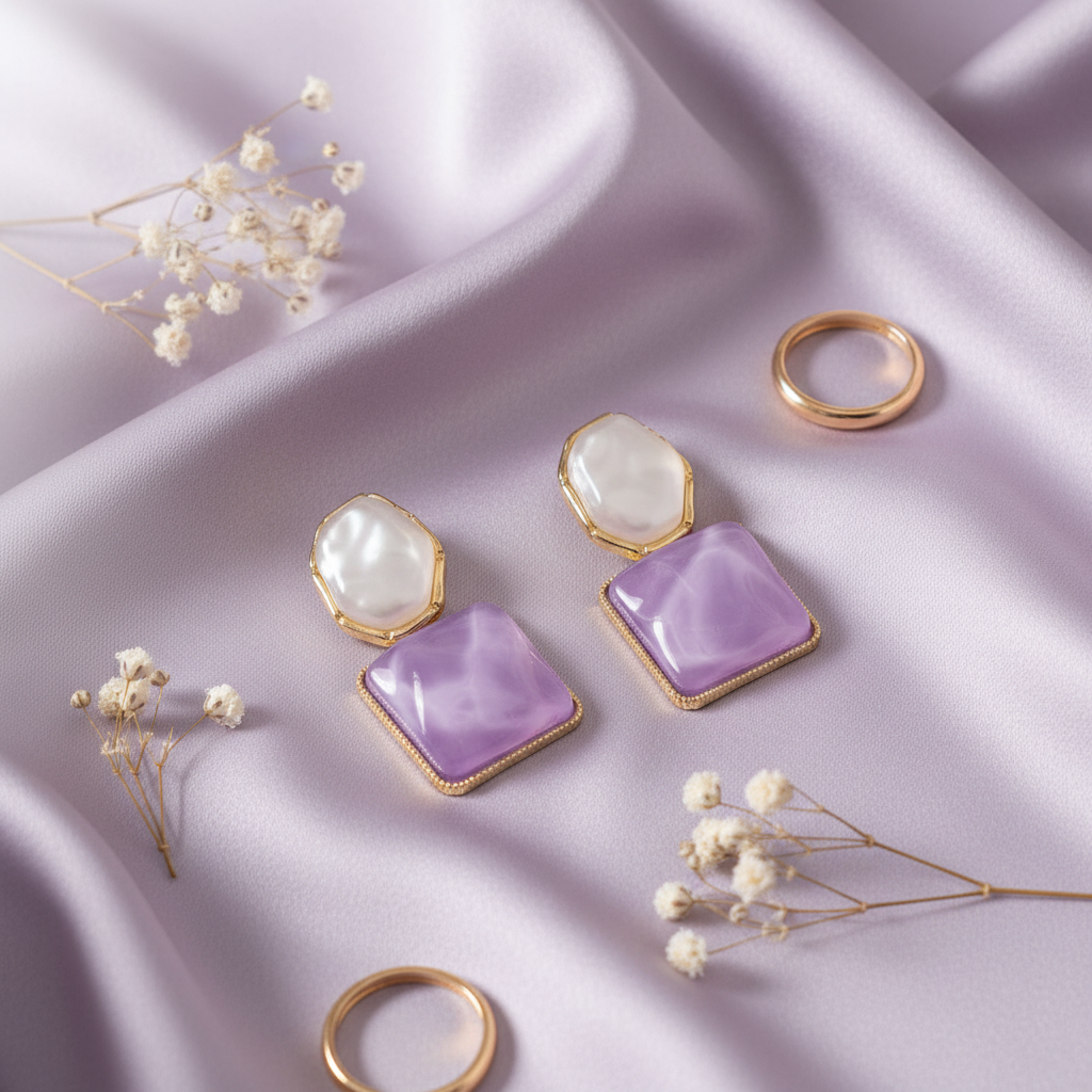 Pearl & Lavender Square – Product Shot 2