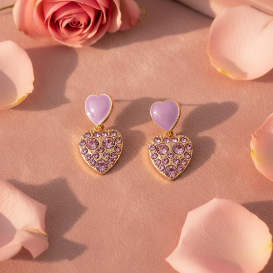 Purple Crystal Heart Drop – Product Shot 2