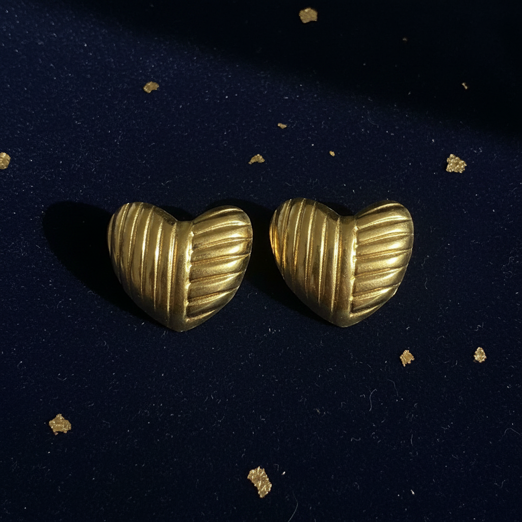 Ribbed Gold Heart - Product 2