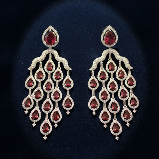 Ruby Cascade Earrings - Dark Navy