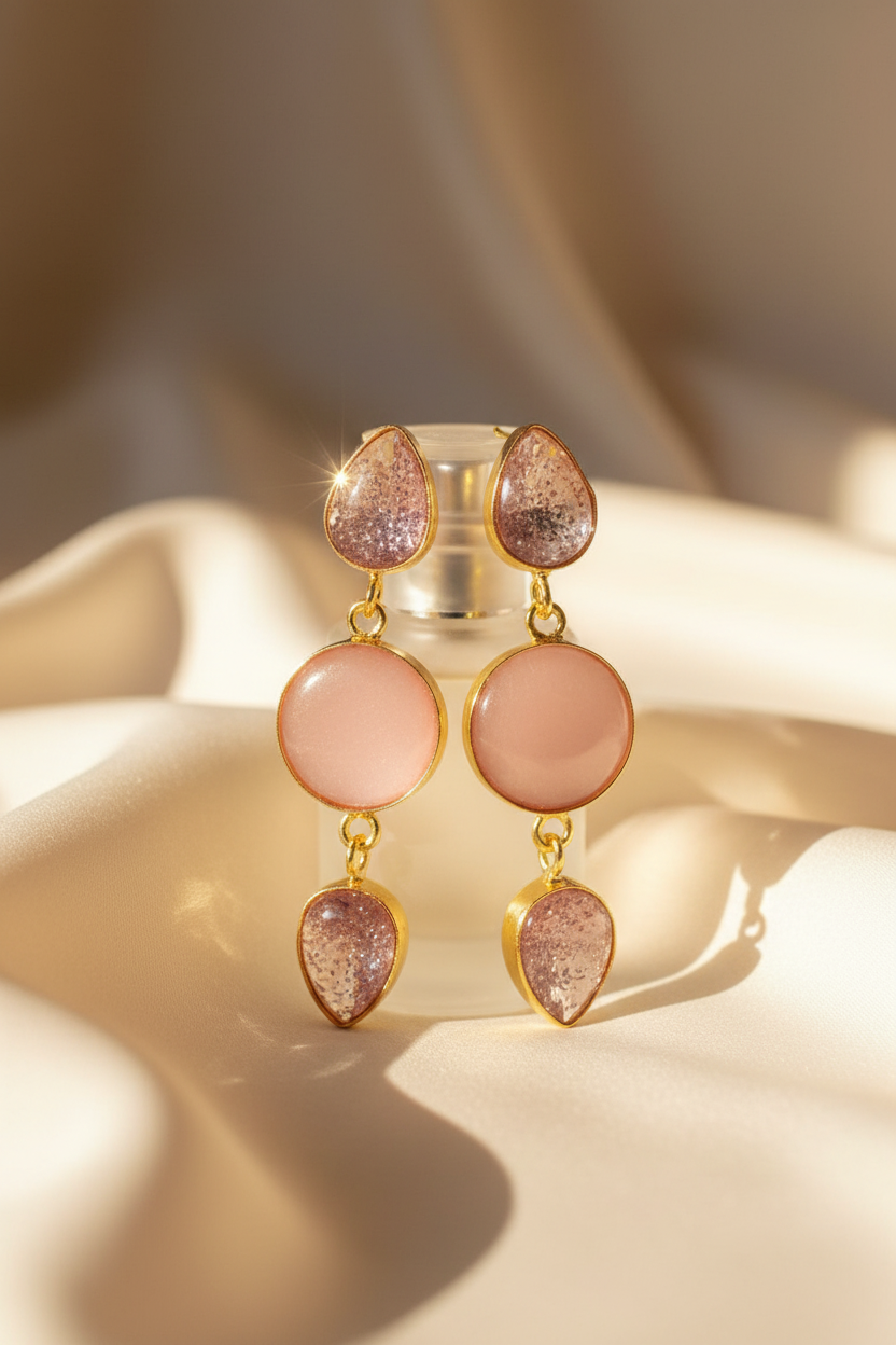 Upright Styled Pink Earrings