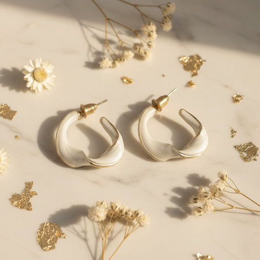 White Twisted Hoop - Product 1