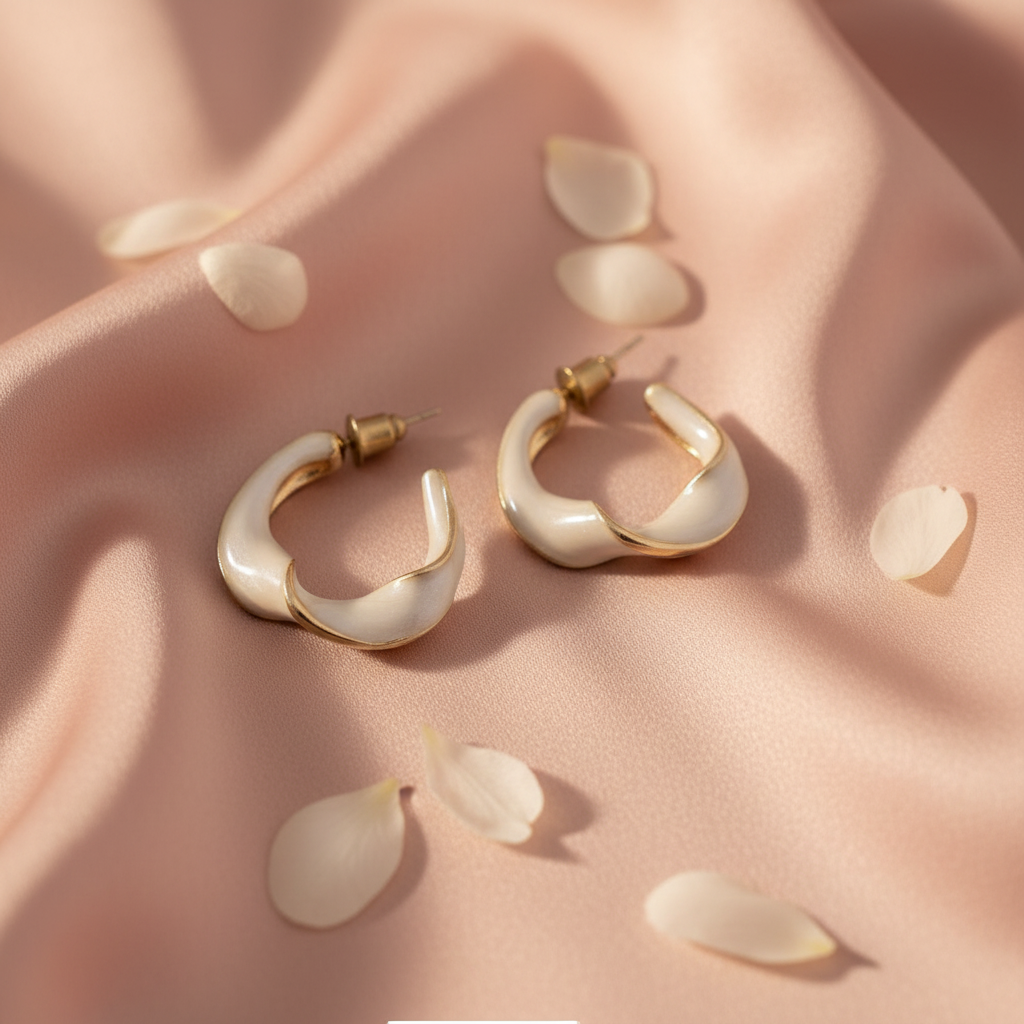 White Twisted Hoop - Product 2