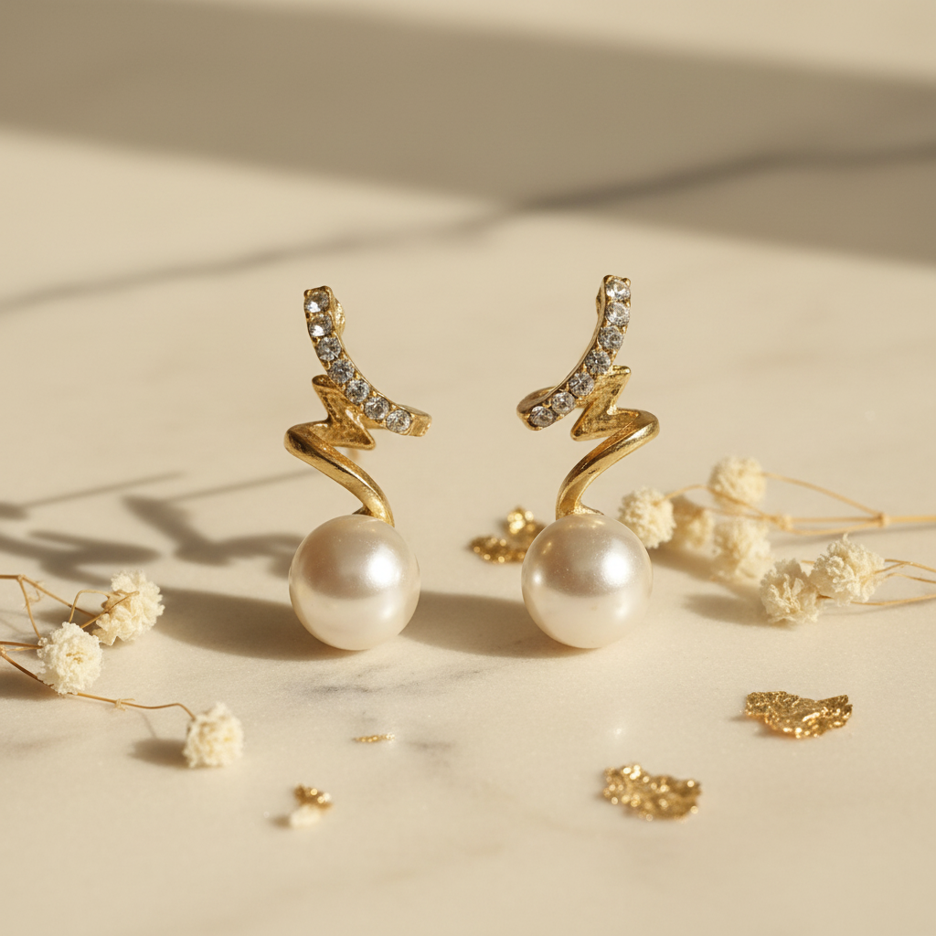 Zigzag Crystal Pearl - Product 1